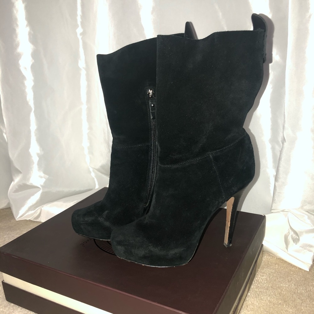 Suede platform boots
